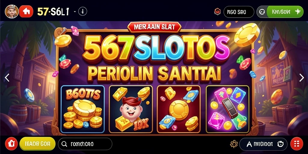 Tampilan gameplay seru dari 567SLOTS dengan mesin slot beragam tema.