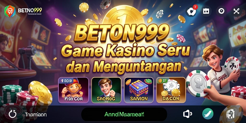 Screenshot BETON999 menampilkan gameplay kasino yang seru dan beragam.