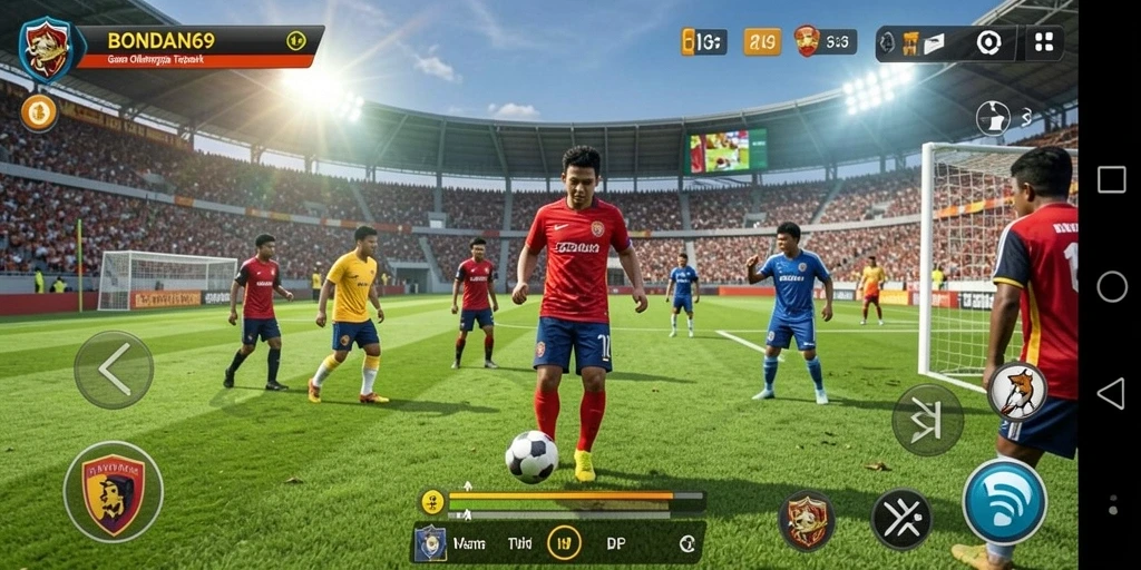 Tampilkan screenshot dari gameplay BONDAN69 yang menampilkan aksi olahraga seru.