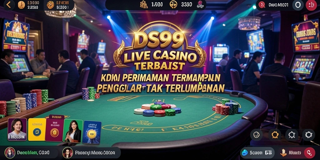 Screenshot gameplay DS99 yang menampilkan suasana Live Casino yang hidup.
