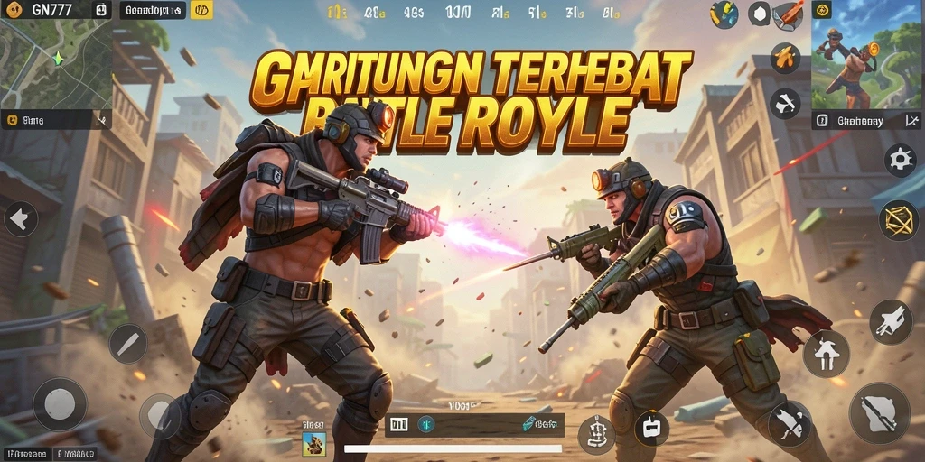 Screenshot gameplay GN777 menampilkan aksi seru pertarungan Battle Royale.