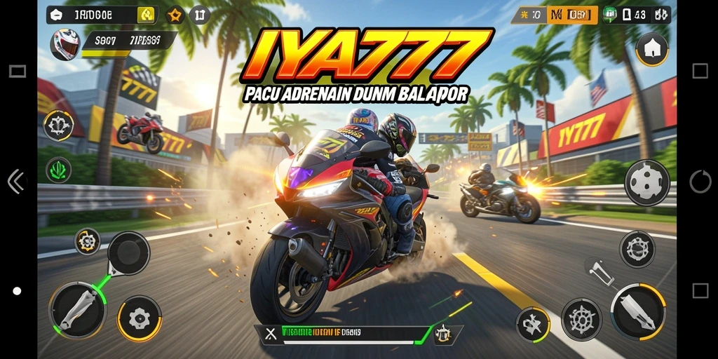 Tampilan menegangkan saat balapan motor profesional.