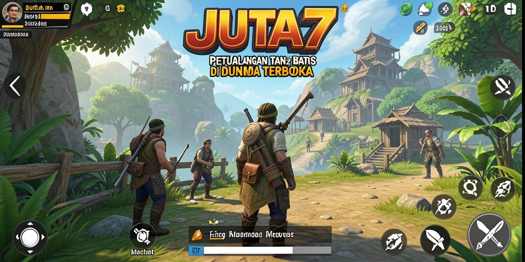 Screenshot JUTA7 menampilkan pemain menjelajahi dunia terbuka yang luas.