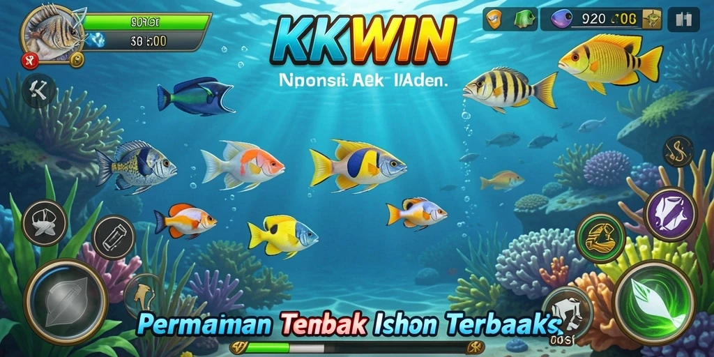 Tampilan menarik dari gameplay KKWIN Tembak Ikan yang seru.
