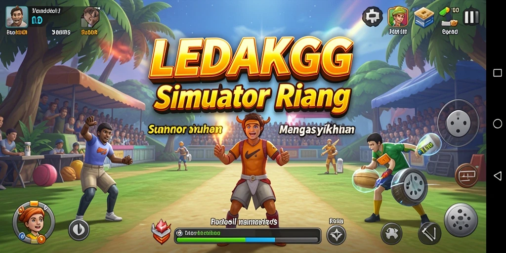 Tangkapan layar utama game LEDAKGG dengan gameplay yang seru.