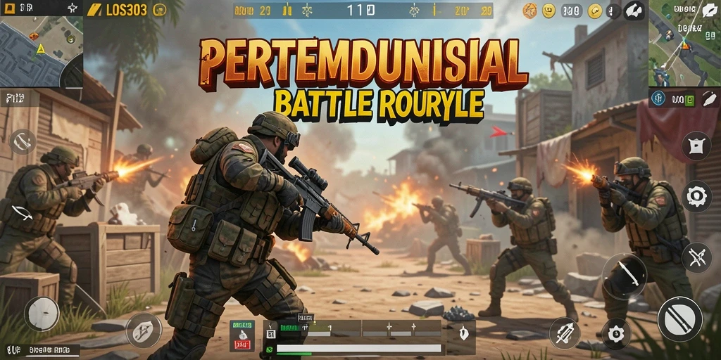 Gameplay seru dalam pertempuran Battle Royale yang mendebarkan.