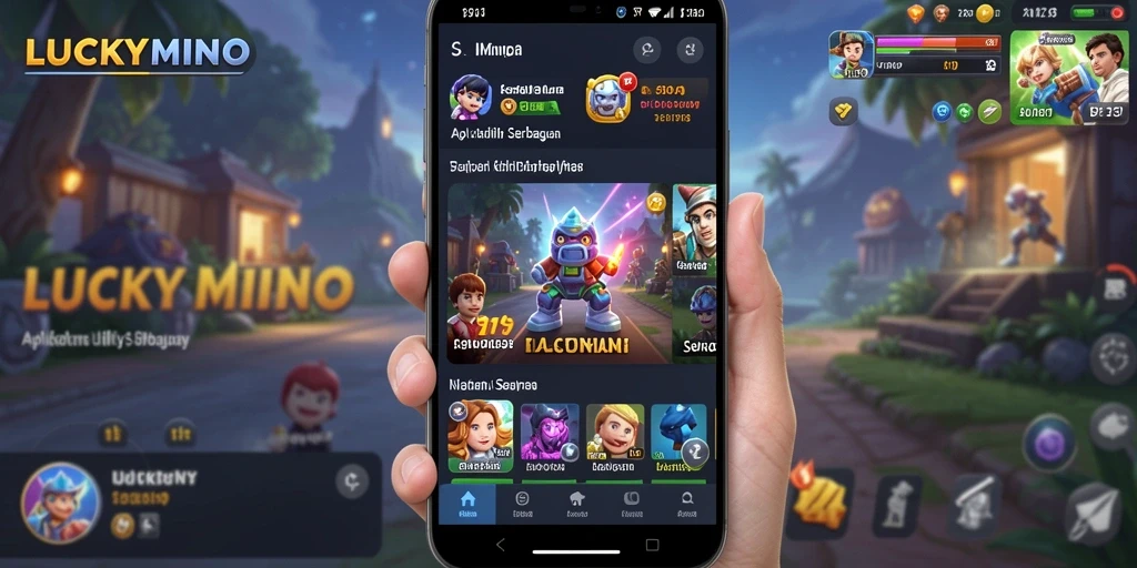 Tampilan utama LUCKYMINO dengan fitur-fitur Utility yang memudahkan hidup.