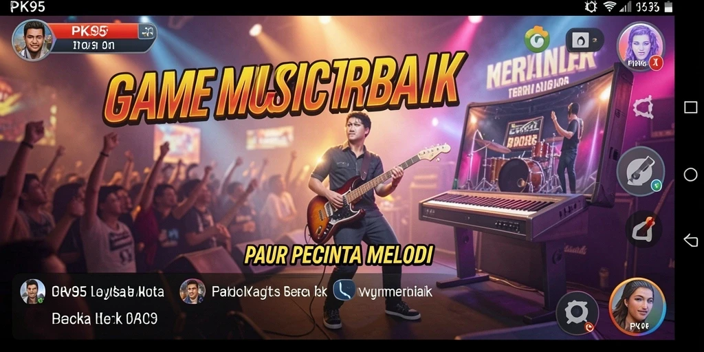 Screenshot gameplay PK95 menampilkan keseruan tantangan musik.