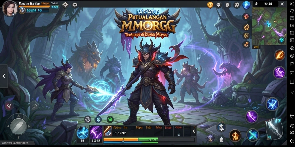 Screenshot menampilkan aksi pertempuran epik dalam RAKYATJP.
