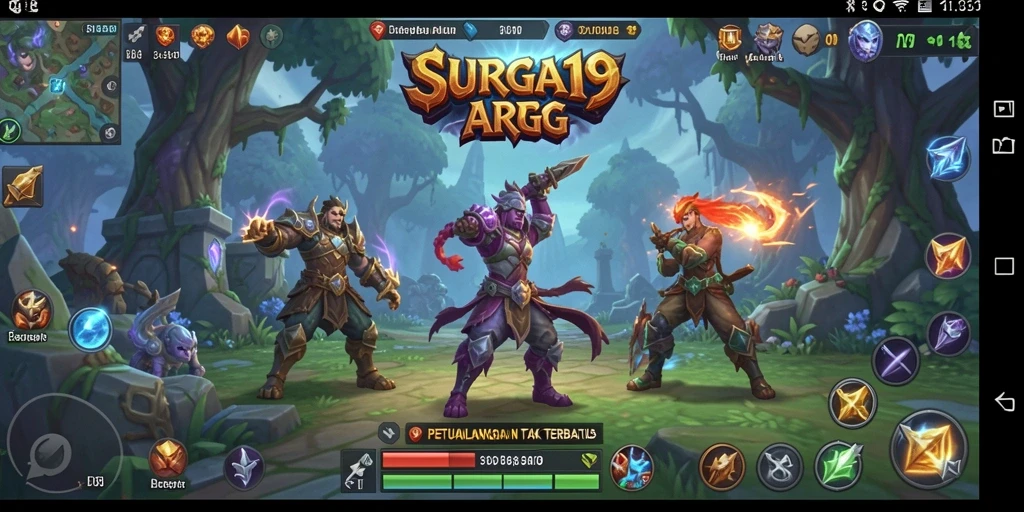Tangkapan layar gameplay SURGA19 yang menampilkan pertempuran menarik.