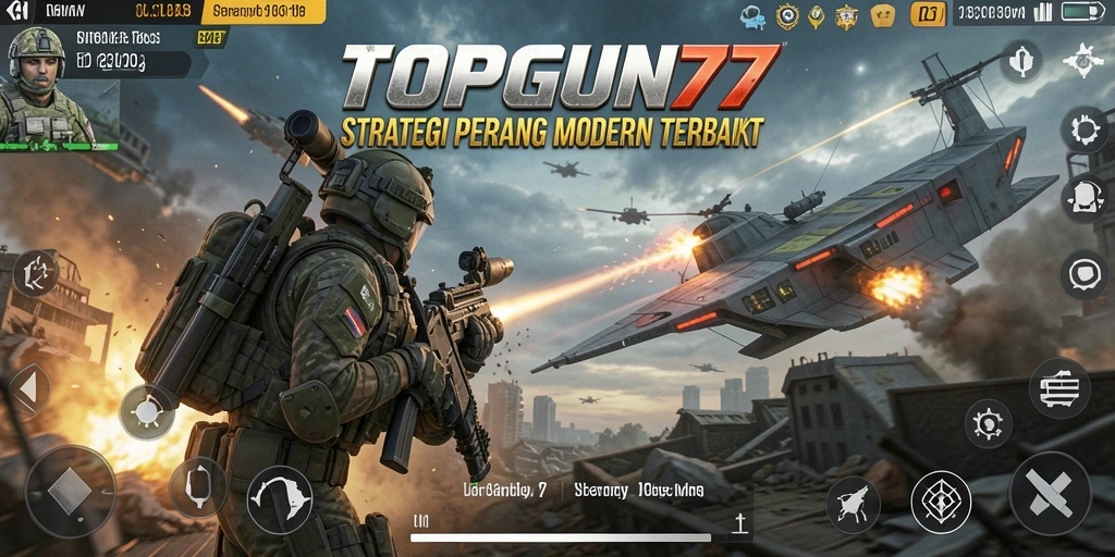 Tampilan gameplay mendebarkan di TOPGUN77 dengan strategi yang kompleks.