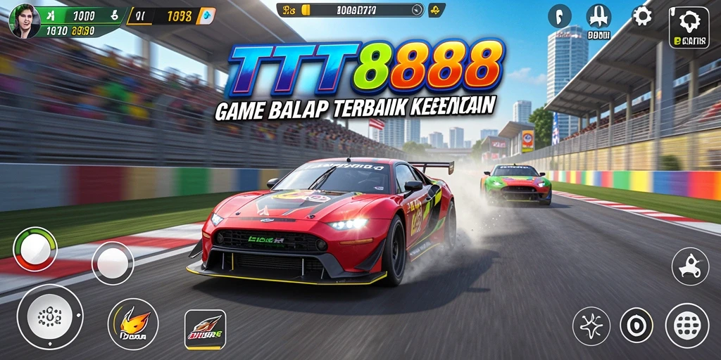 Screenshot menunjukkan gameplay balap yang seru dan mendebarkan.